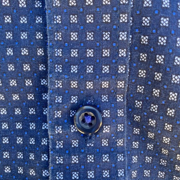 Soul of London Men’s Medium Bottom Down Blue Long Sleeve Shirt RN83962 - Picture 3 of 7